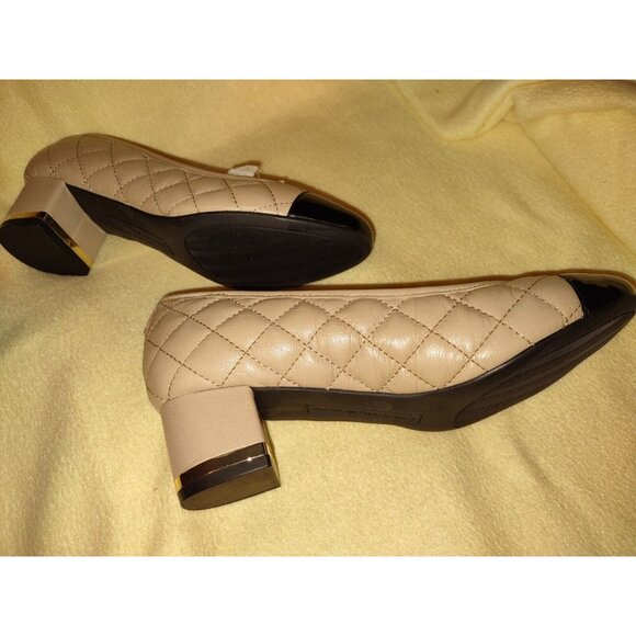 Isaac Mizrahi Live Wedge Heel Womens 7.5M Brown Leather Black Gold Trim - Picture 10 of 16